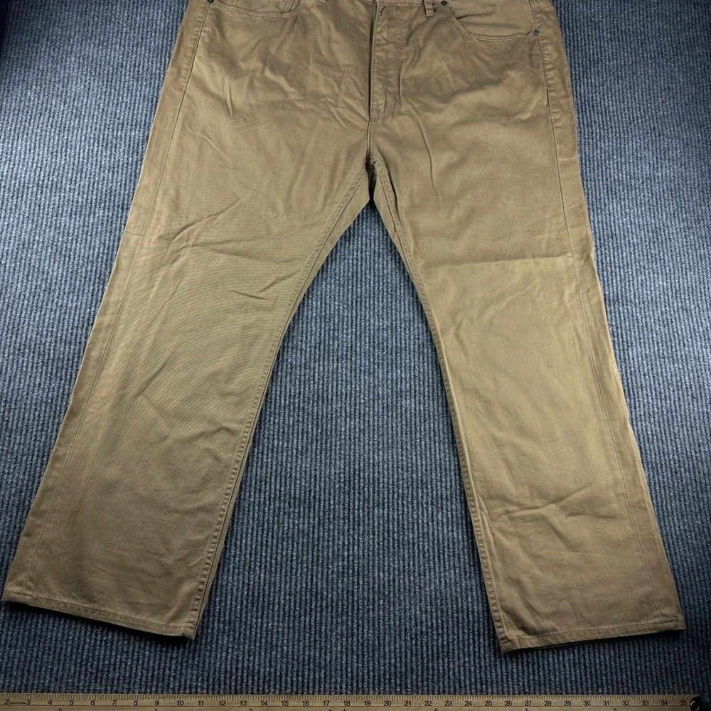 Polo Ralph Lauren Mens Big Tall Tan Khaki Cotton Twill Straight Leg Pants 44x30